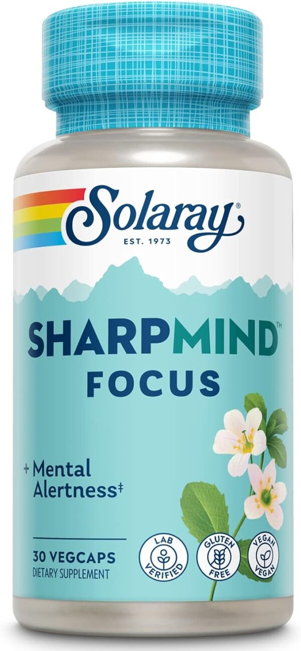 SOLARAY SharpMind Focus, Mental Alertness Nootropic Supplement, M