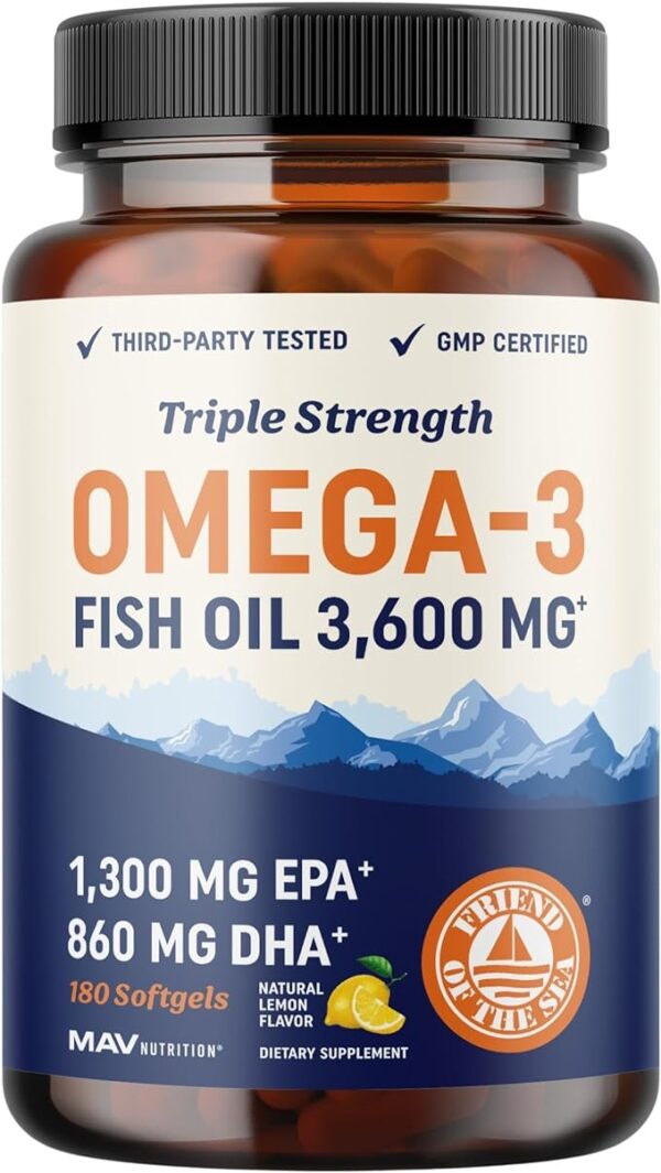 MAV NUTRITION Triple Strength Omega 3 Fish Oil